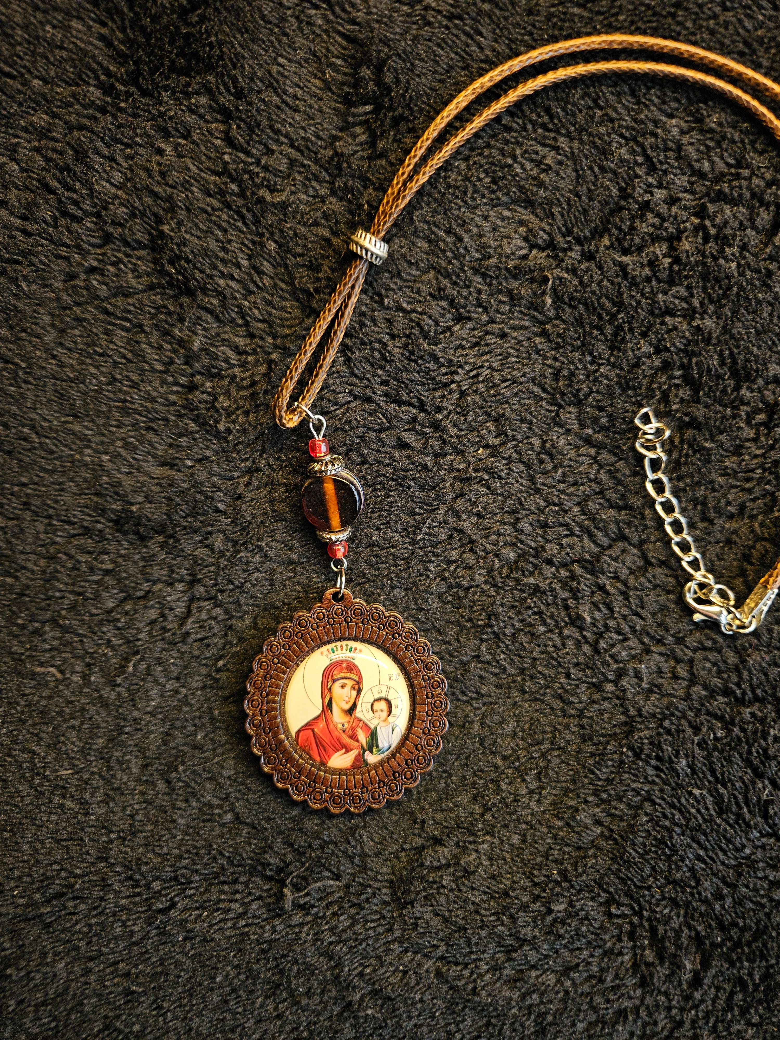Mother of God Orthodox  Wooden Car Pendant CP-30