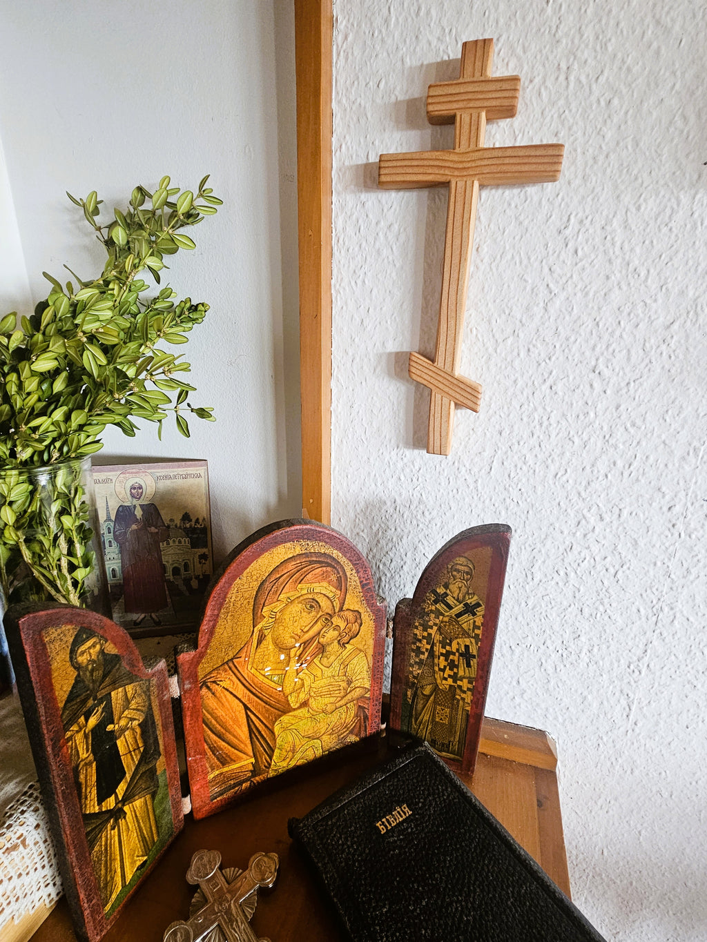 Cherry Wall Cross - Made at the Monastery