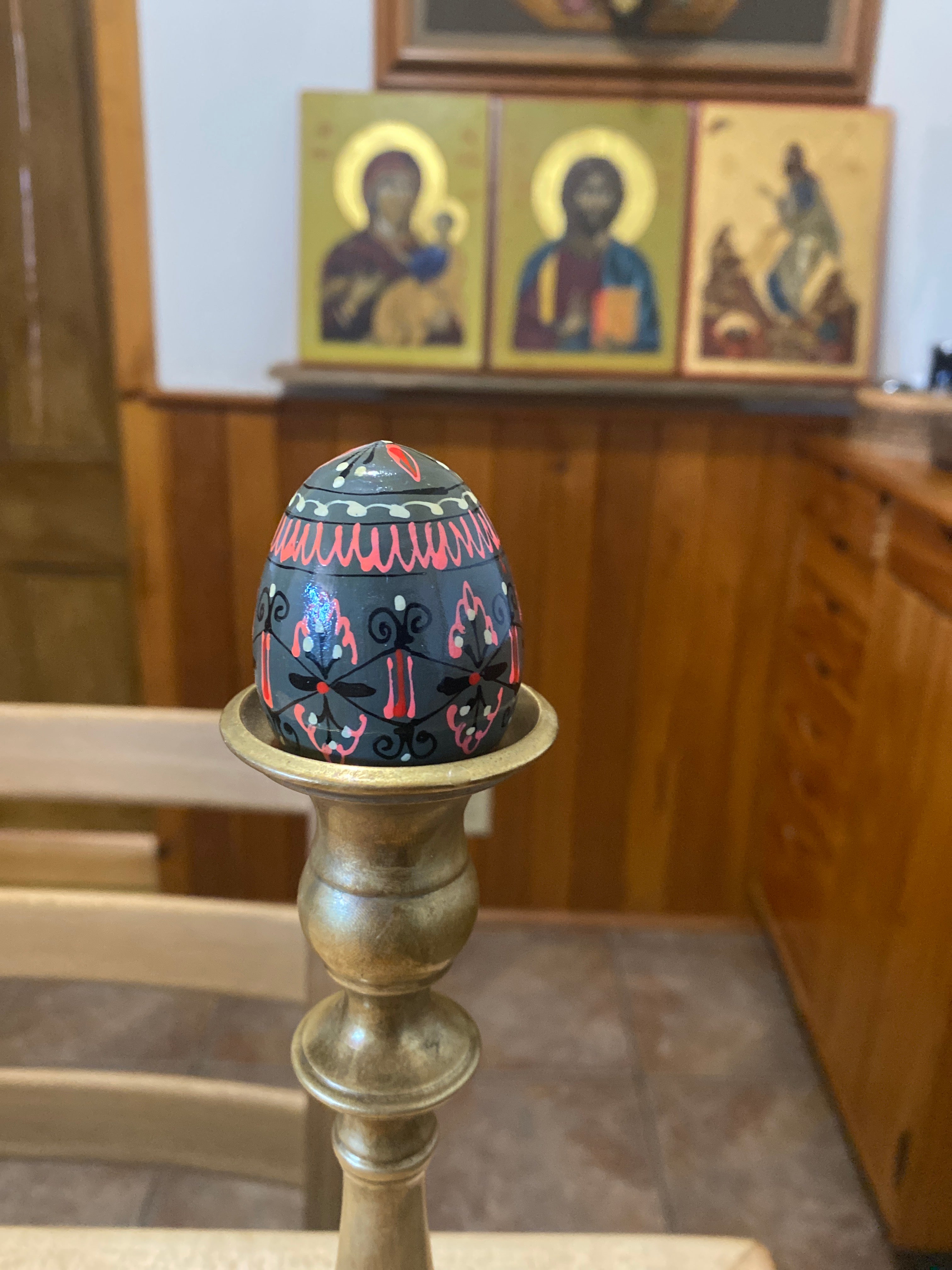 Decorated Wooden Paschal Eggs  ($10 ea. with purchase of 4 or more)