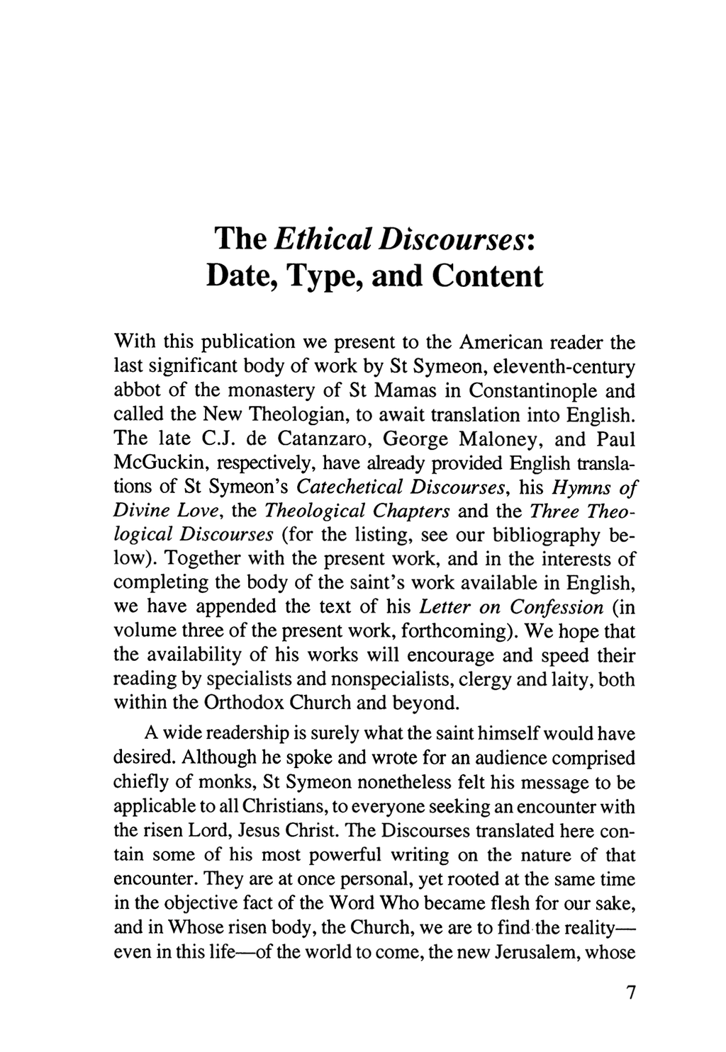 On the Mystical Life Vol 1 by St. Symeon the New Theologian