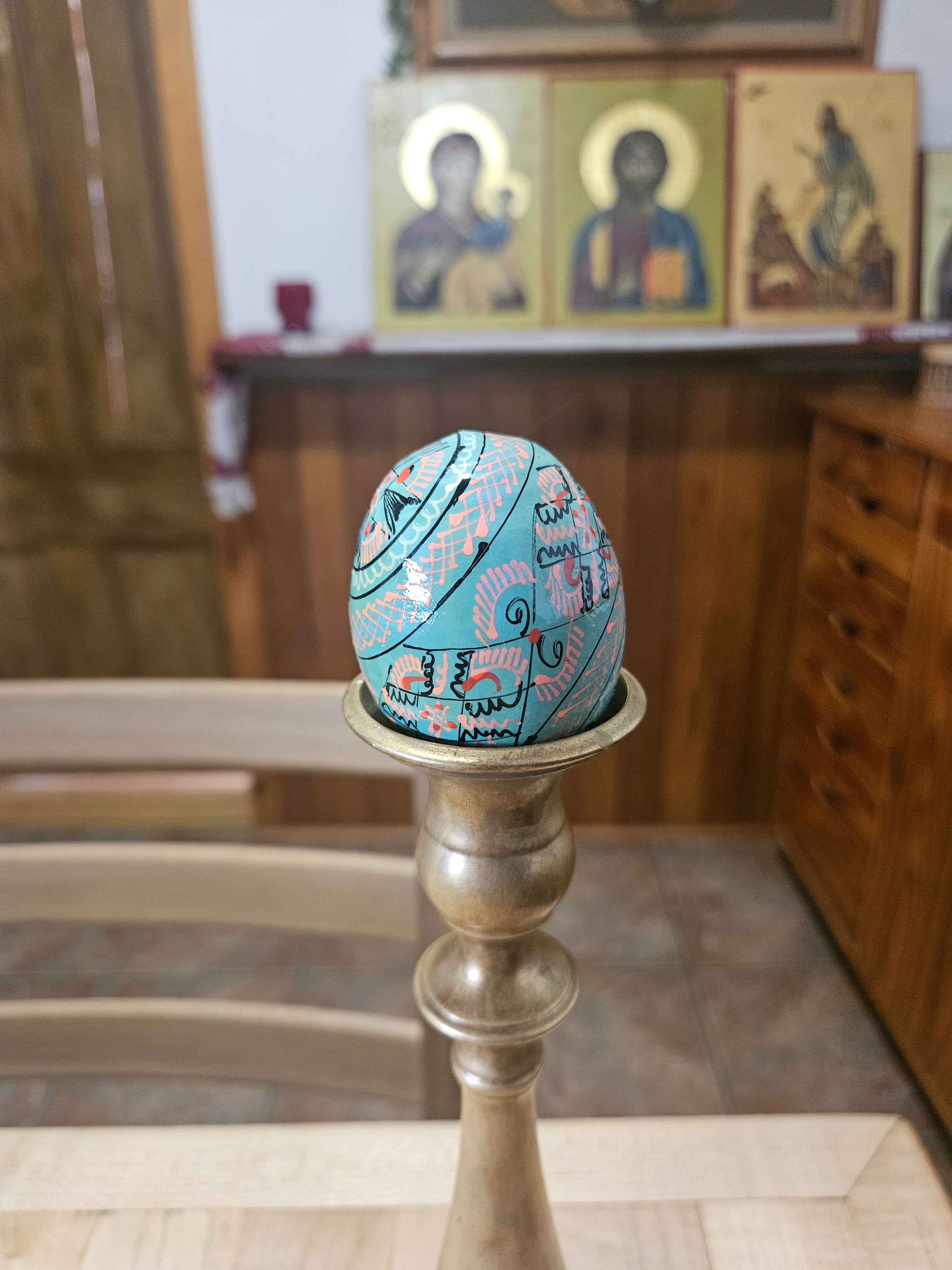 Decorated Wooden Paschal Eggs  ($10 ea. with purchase of 4 or more)