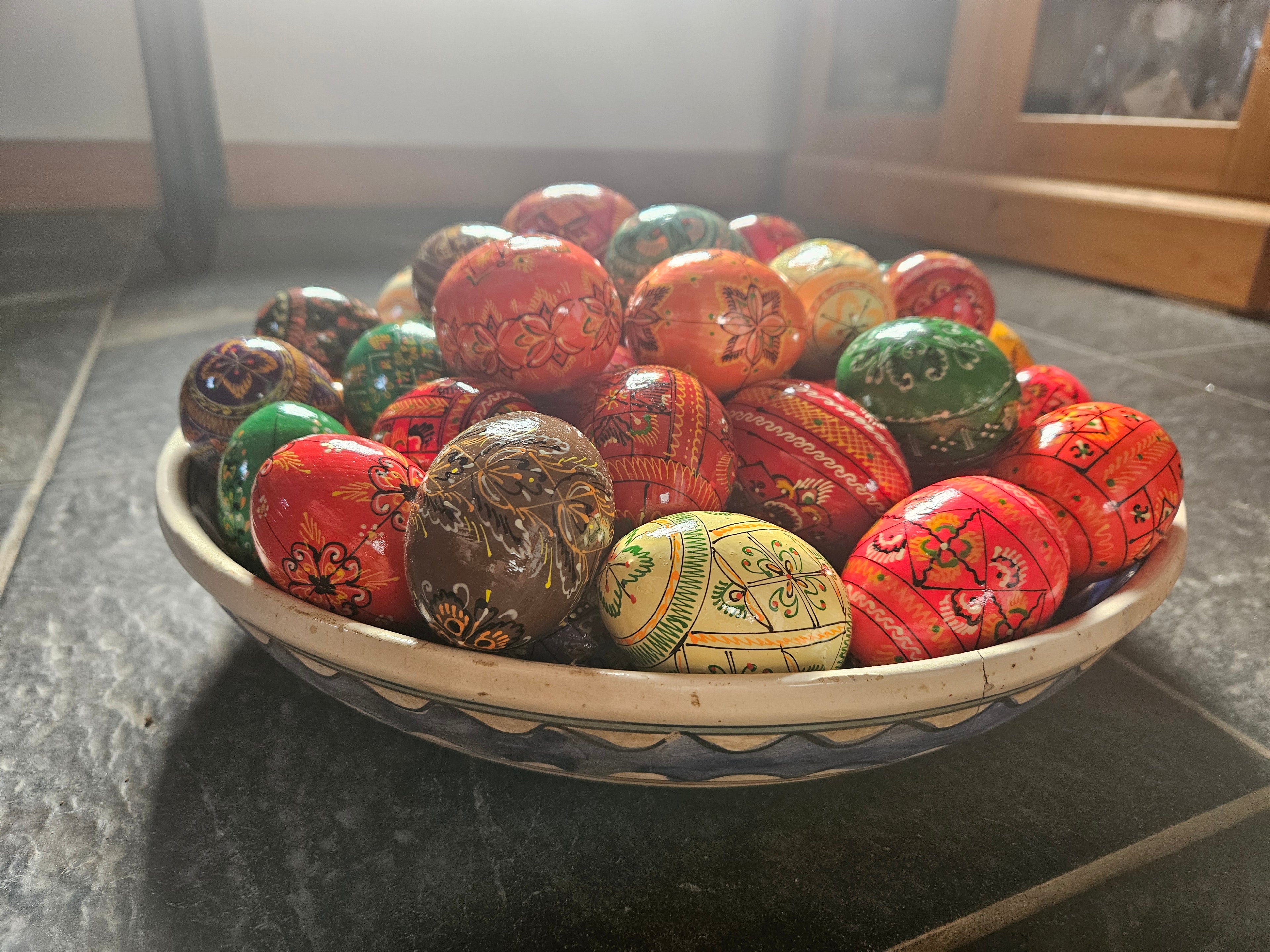 Decorated Wooden Paschal Eggs  ($10 ea. with purchase of 4 or more)