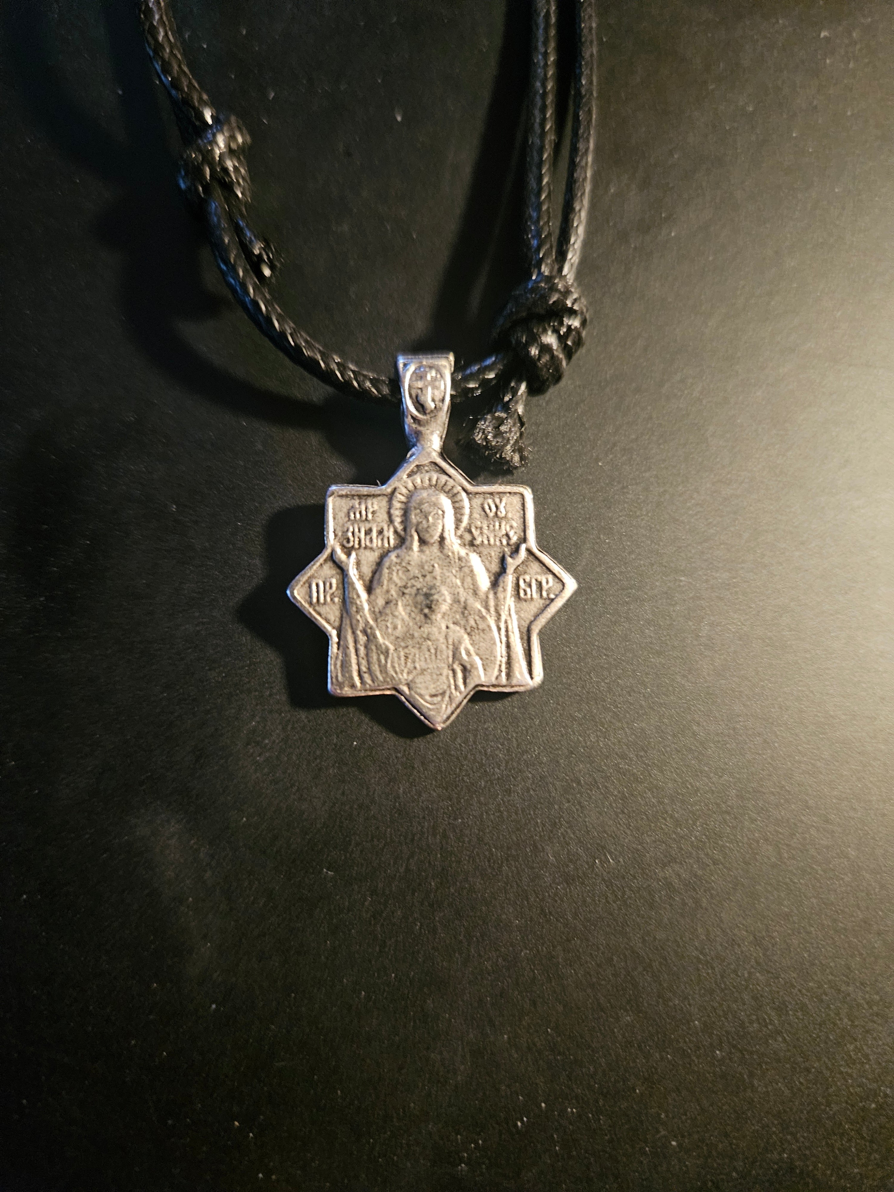 Silver Plated Cross Pendant - Panagia Tsambika