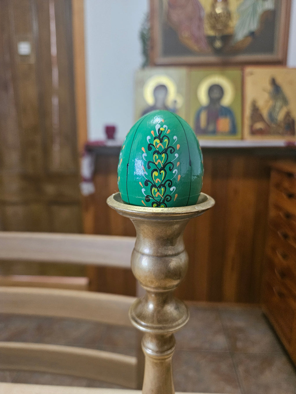 Decorated Wooden Paschal Eggs  ($10 ea. with purchase of 4 or more)