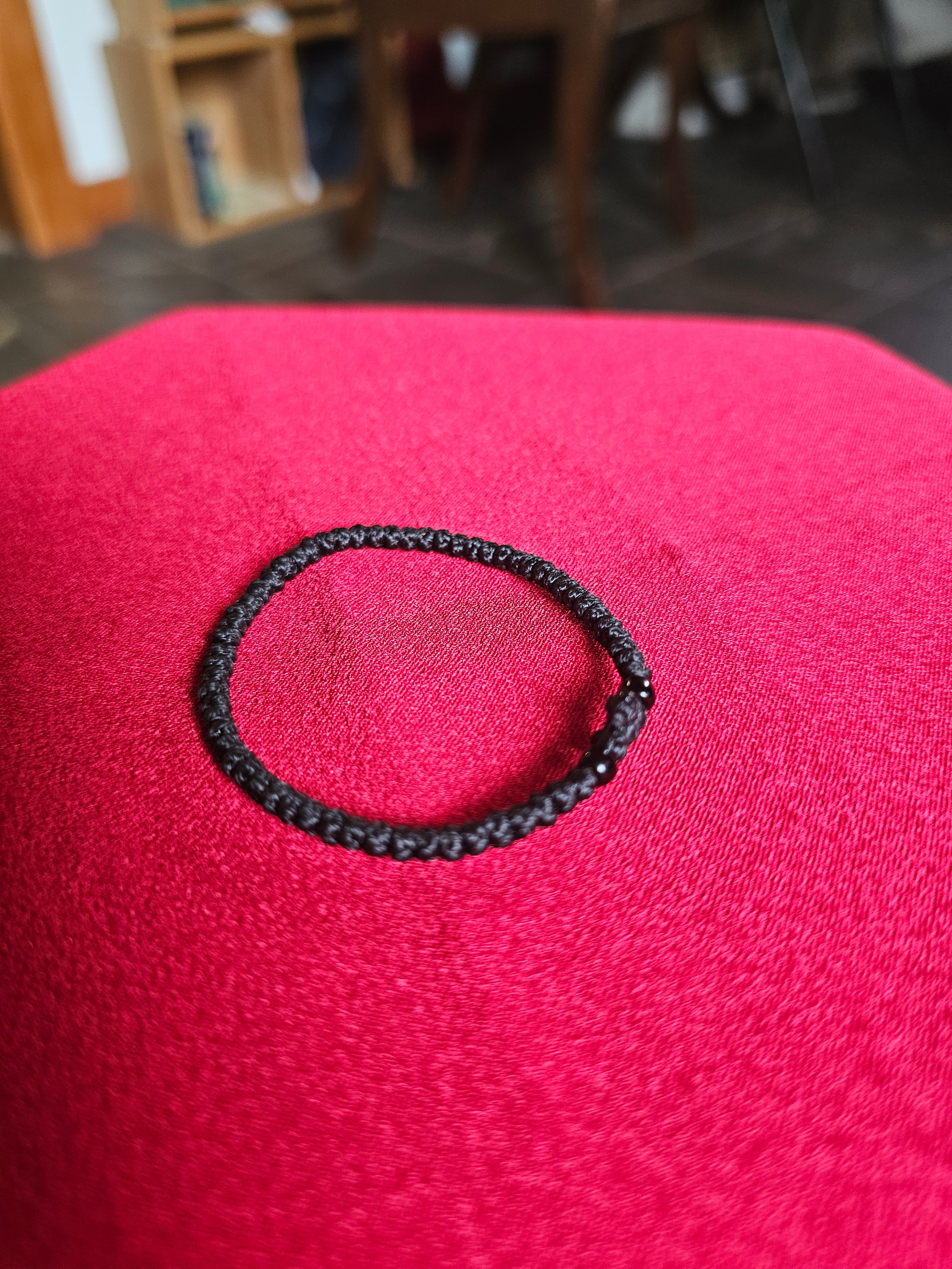 Prayer rope waxed with cross - 33 knots