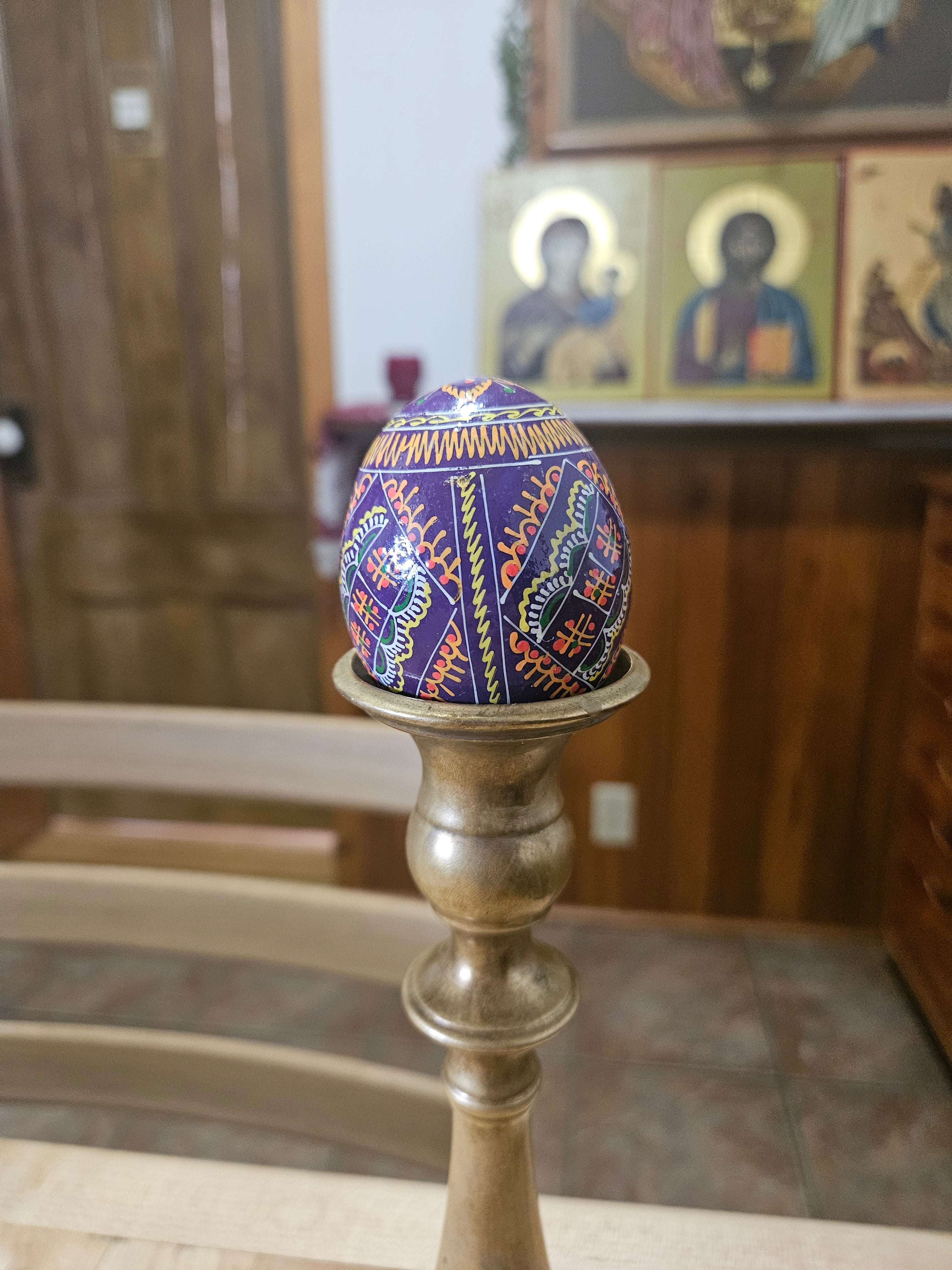 Decorated Wooden Paschal Eggs  ($10 ea. with purchase of 4 or more)