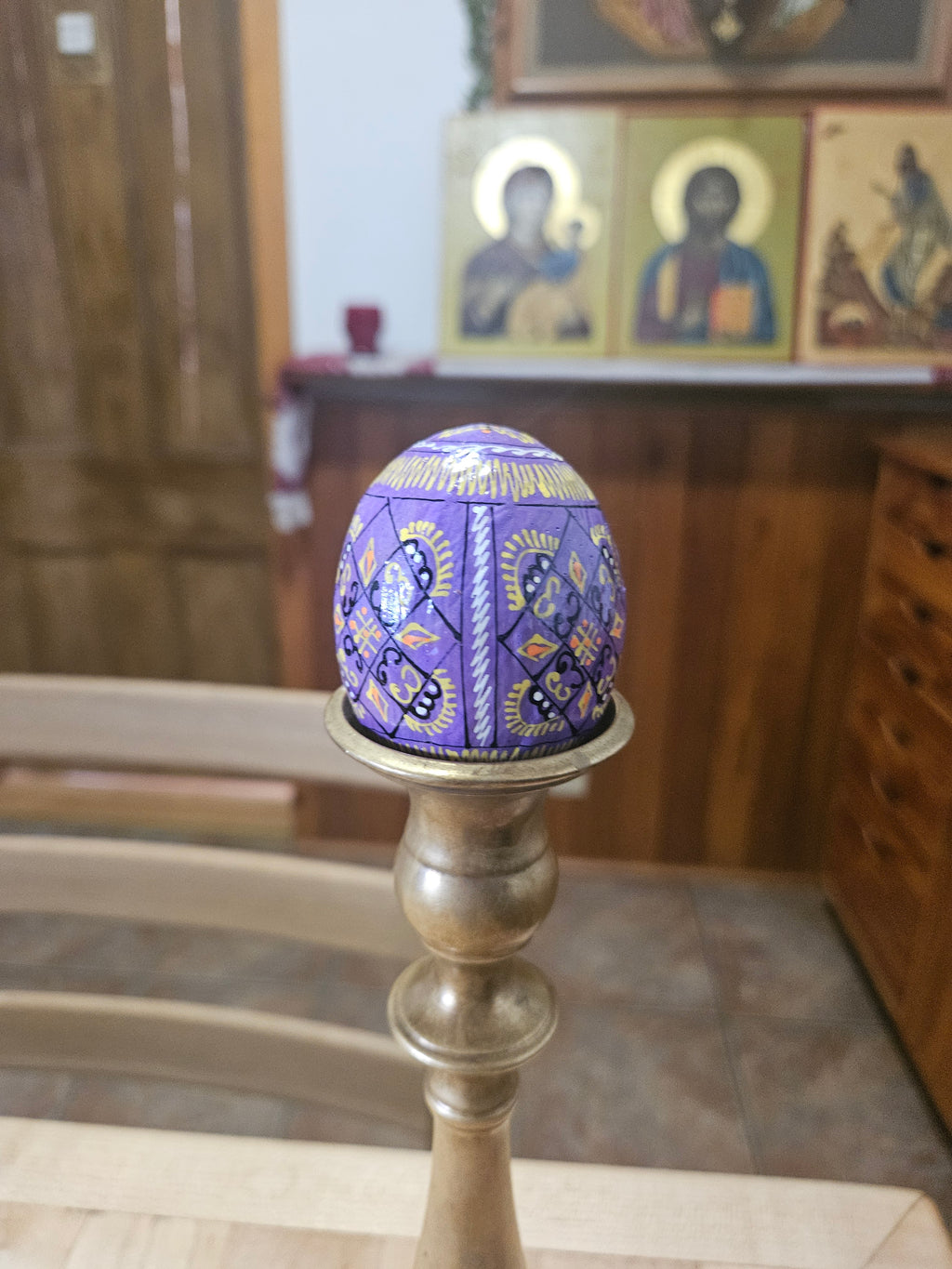 Decorated Wooden Paschal Eggs  ($10 ea. with purchase of 4 or more)