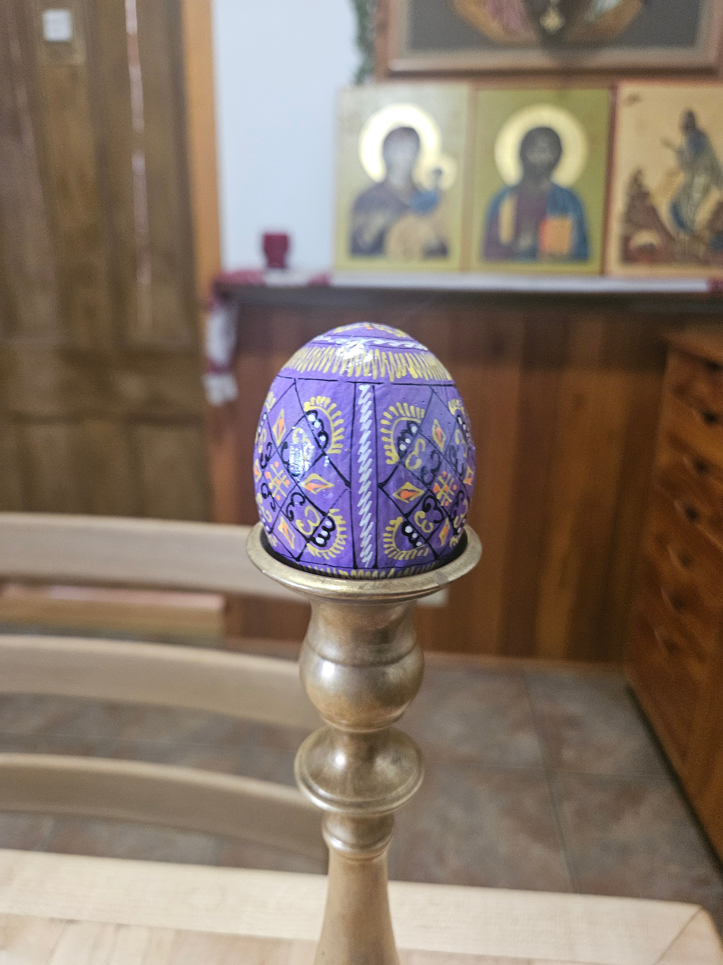 Decorated Wooden Paschal Eggs  ($10 ea. with purchase of 4 or more)