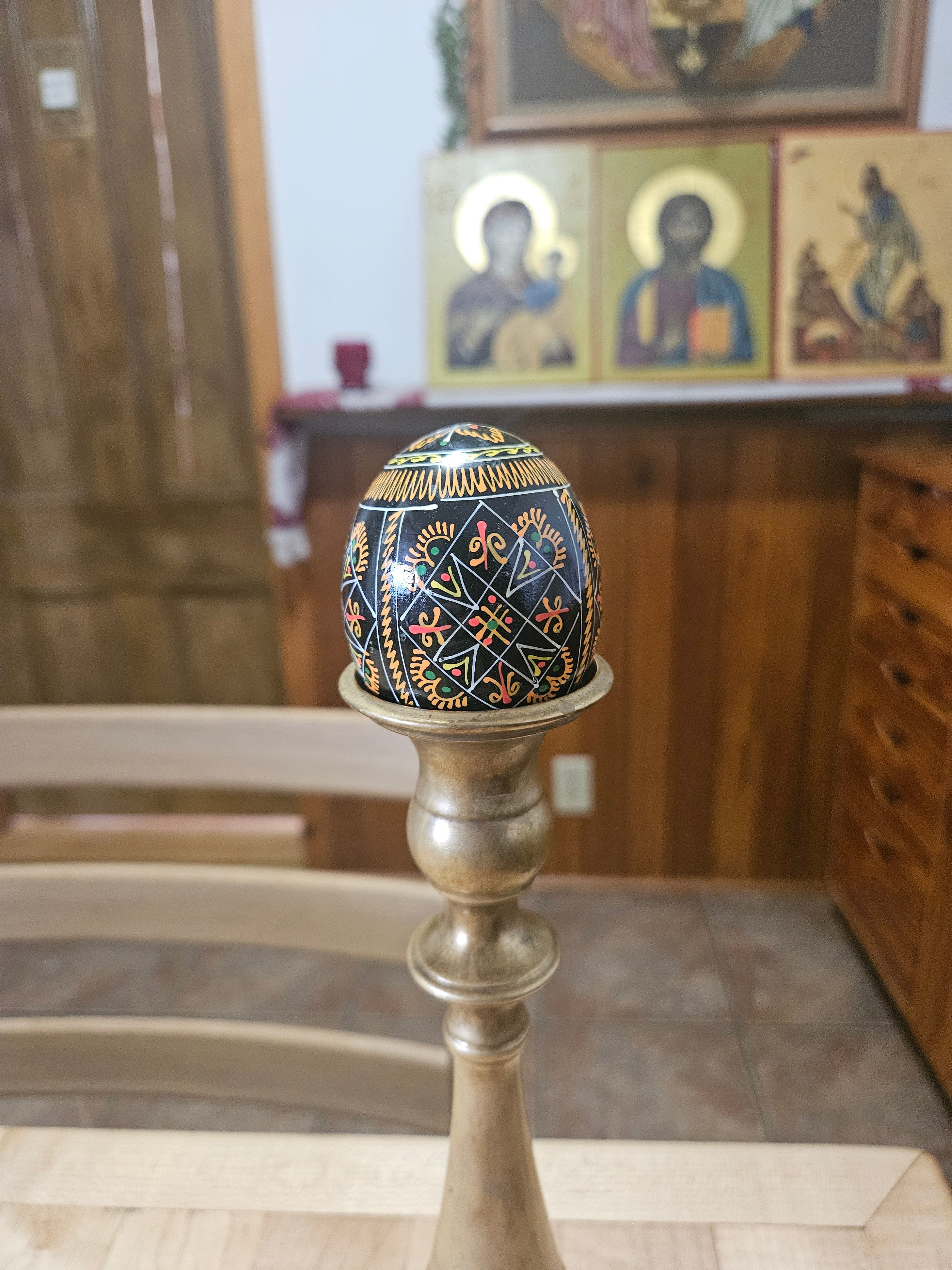 Decorated Wooden Paschal Eggs  ($10 ea. with purchase of 4 or more)