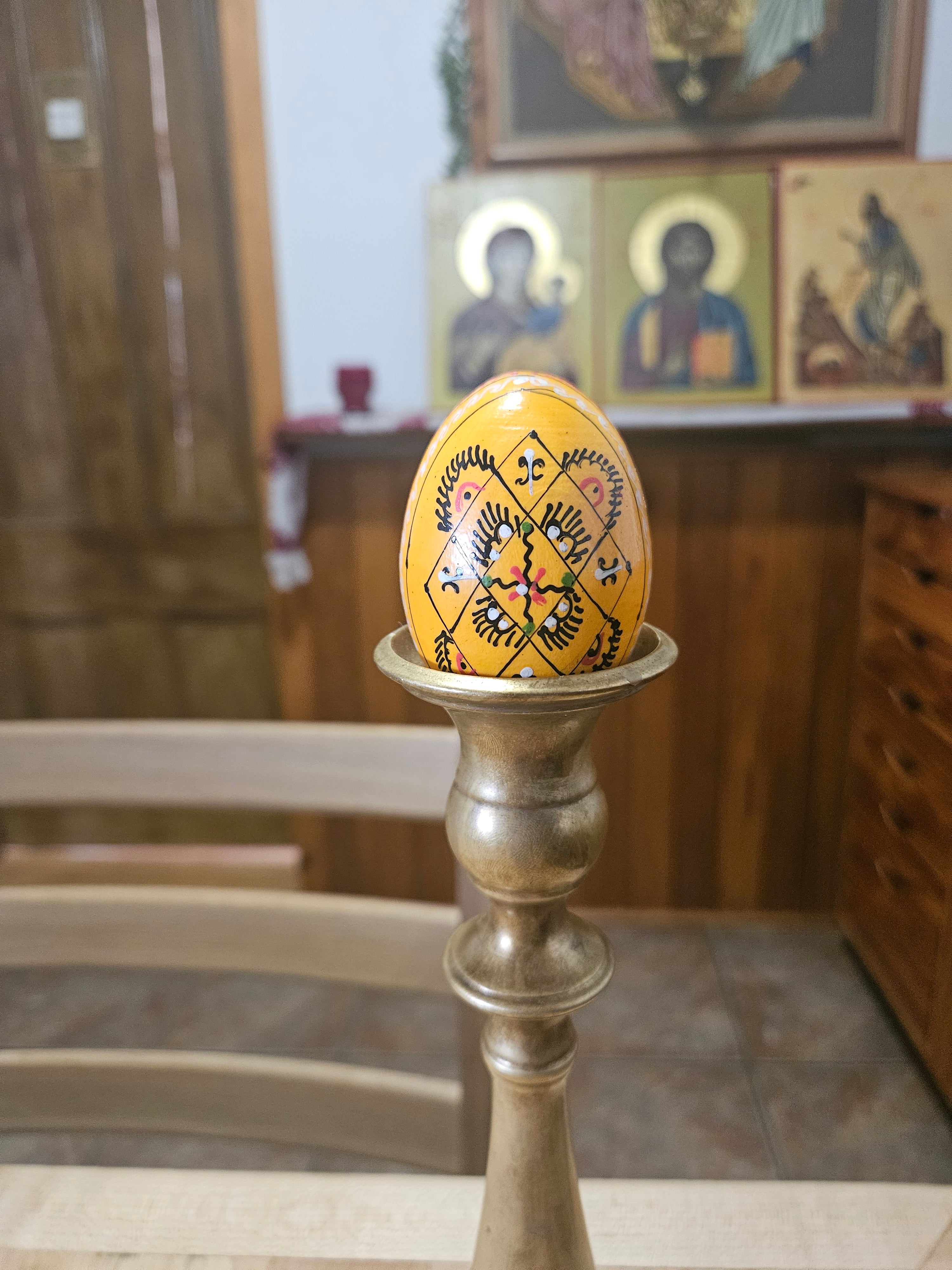 Decorated Wooden Paschal Eggs  ($10 ea. with purchase of 4 or more)