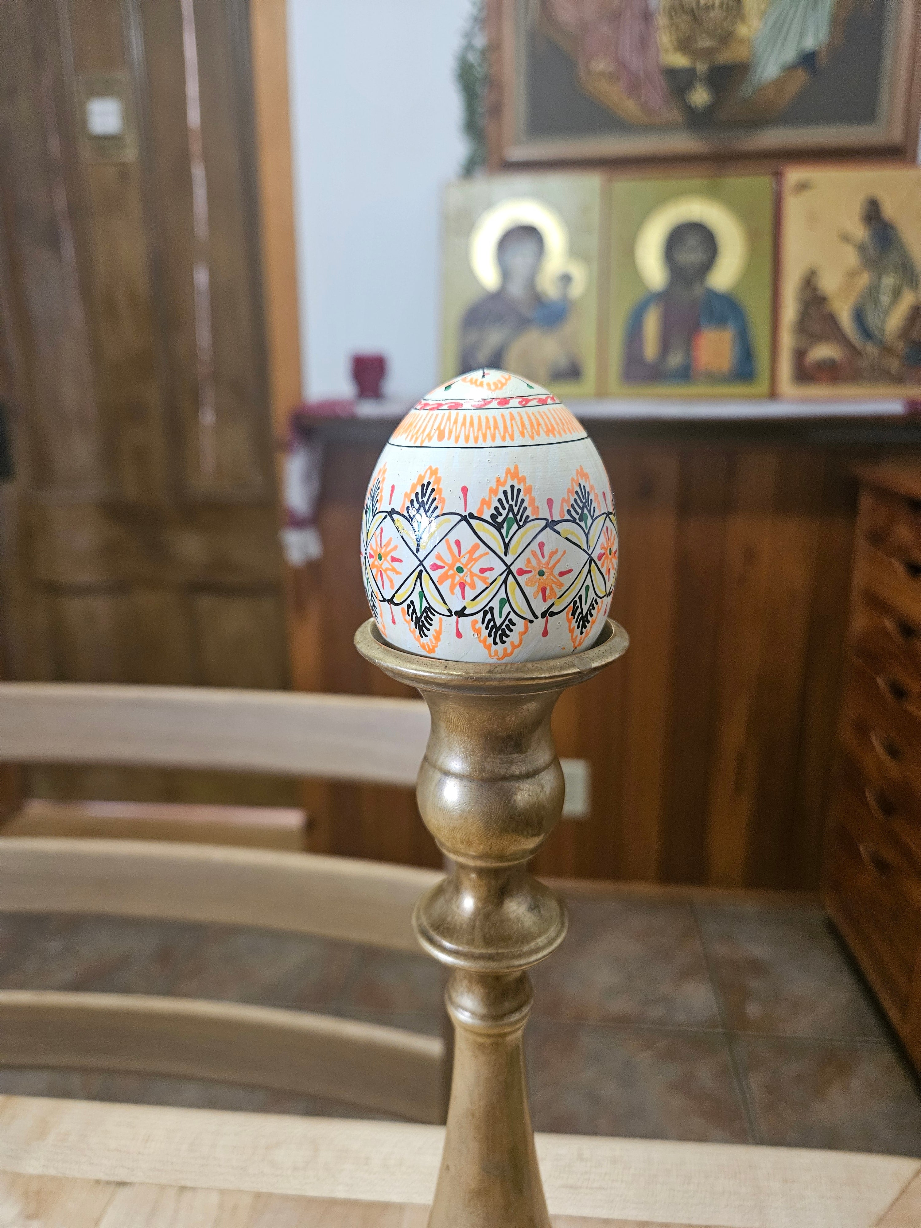 Decorated Wooden Paschal Eggs  ($10 ea. with purchase of 4 or more)