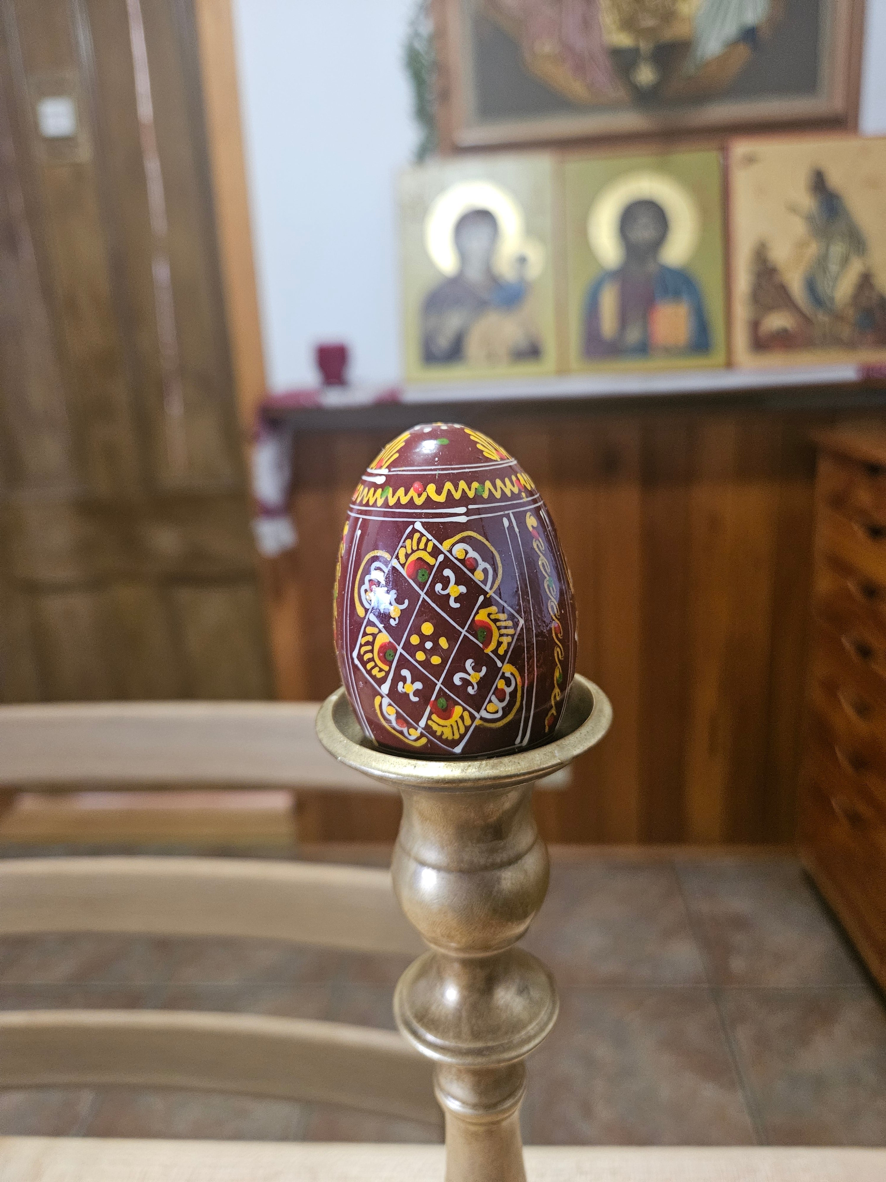 Decorated Wooden Paschal Eggs  ($10 ea. with purchase of 4 or more)