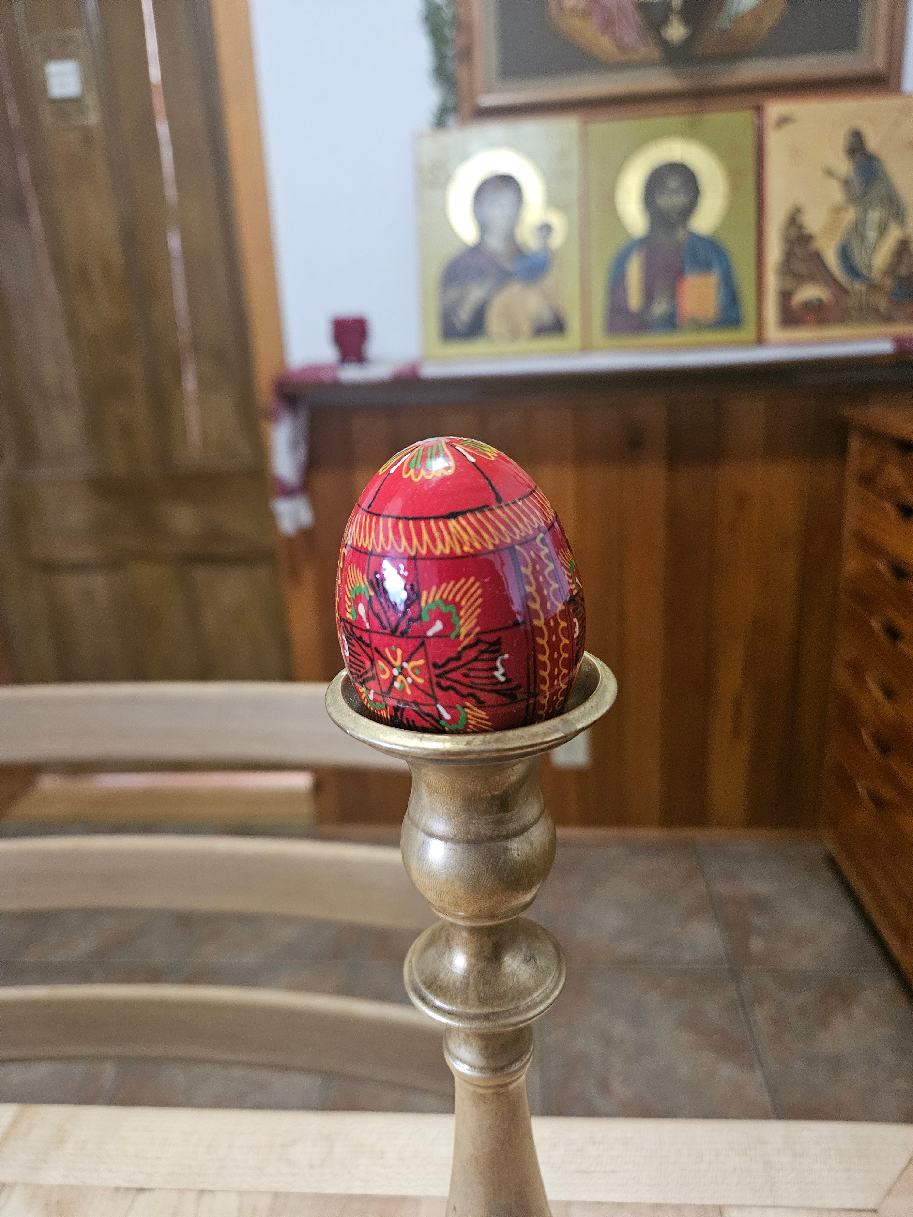 Decorated Wooden Paschal Eggs  ($10 ea. with purchase of 4 or more)