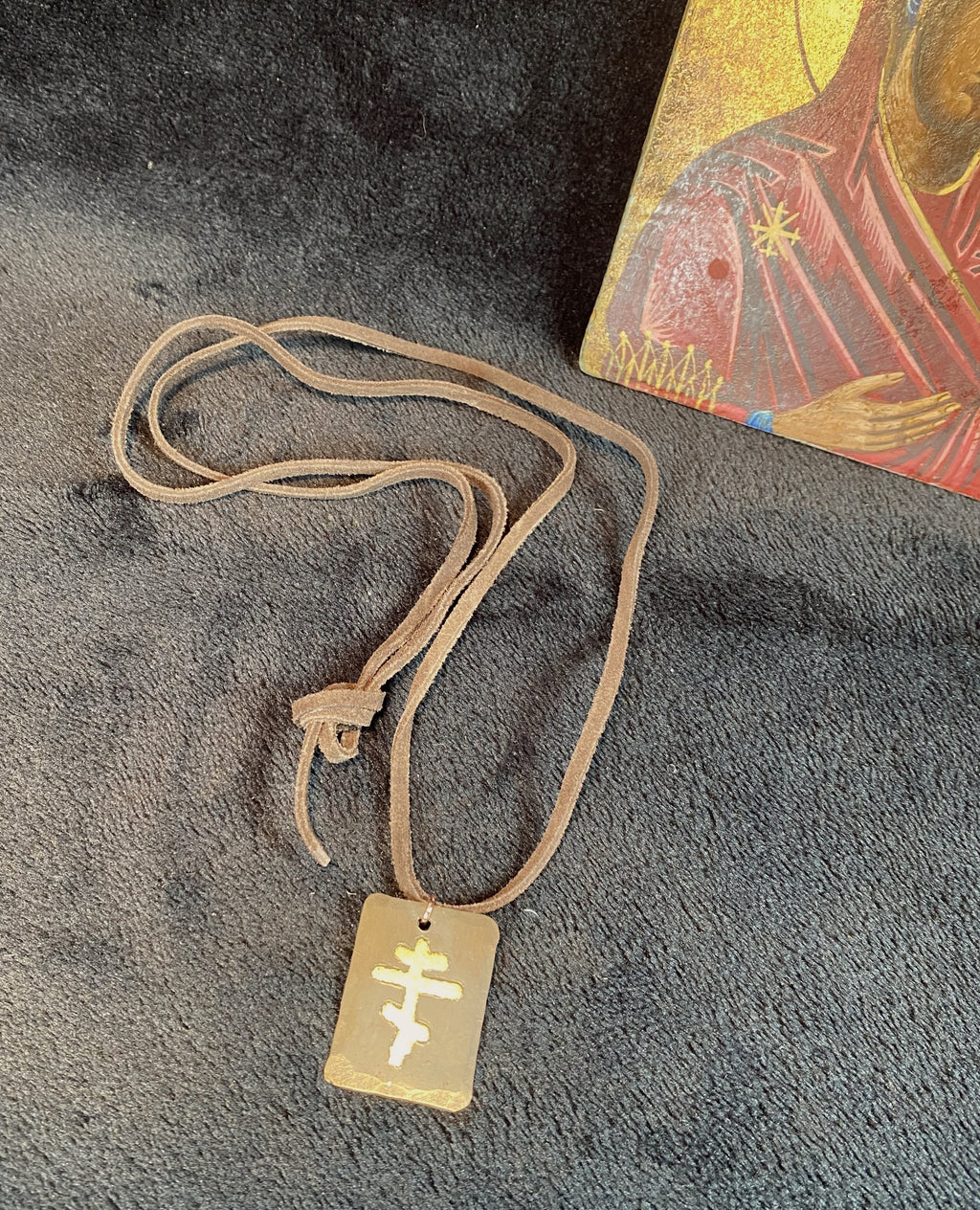 Copper Slavic Cross Pendant