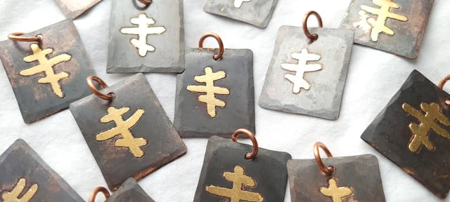 Copper Slavic Cross Pendant