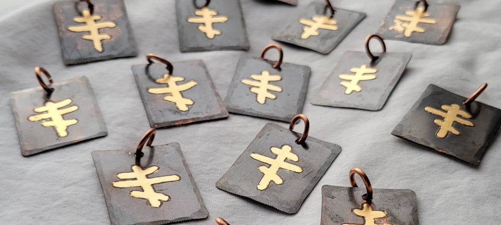 Copper Slavic Cross Pendant