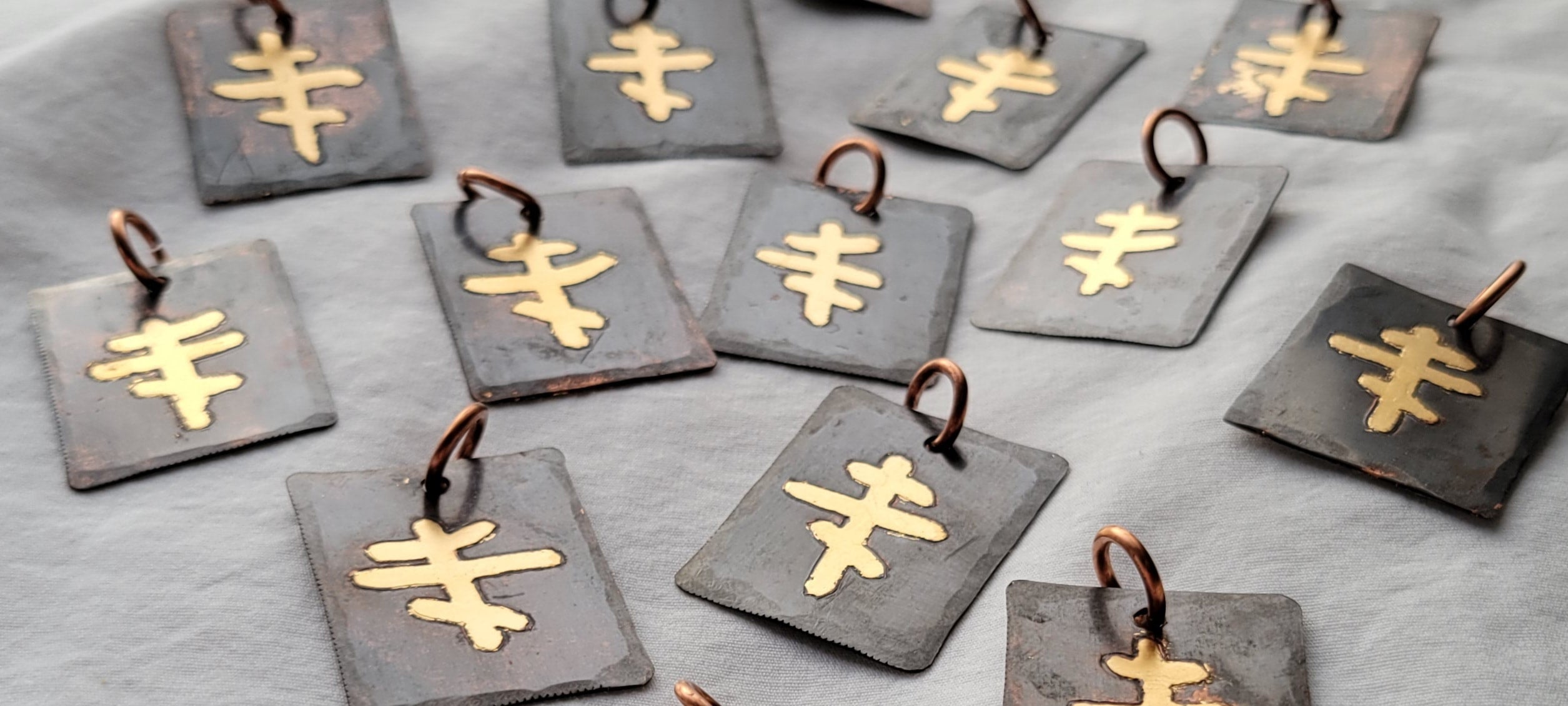 Copper Slavic Cross Pendant